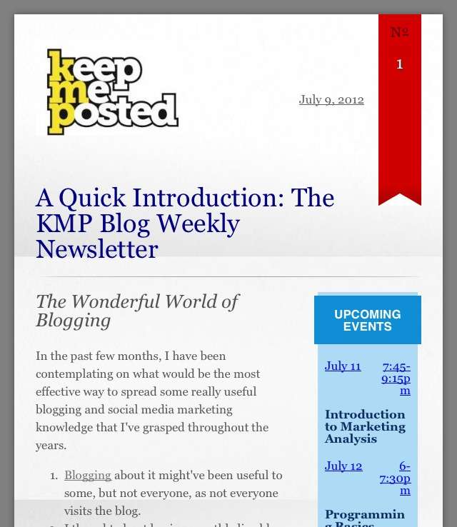 KMP Blog Newsletter
